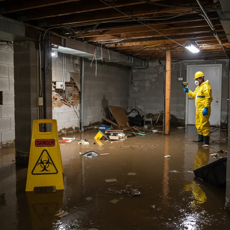 Flooded Basement Electrical Hazard in Hales Corners, WI Property